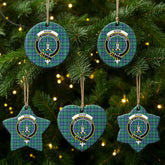 Shaw Ancient Tartan Crest Christmas Ceramic Ornament